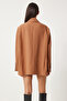 Women's Camel Shawl Collar Oversize Linen Blazer Jacket Fn03291 - 6