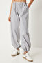 Women's Gray Pocket Parachute Baggy Pants Fn03274 - 2