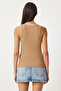 Women's Biscuit Ribbed Thick Straps Knitted Undershirt Hj00009 - 4