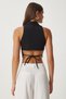 Women's Black Lacing Detailed Body-Fitting Vest To00150 - 5