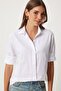 Women's White Basic Shirt Fn03260 - 3