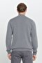 Men's Gray Melange Standard Fit Regular Cut Half Turtleneck Cotton Knitwear Sweater - 5