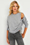 Women's Gray Pearl Detailed Drawstring Sweatshirt Rlo04 - 6