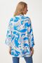 Women's Blue and White Patterned Viscose Kimono EN00615 - 7