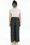 Elastic Waist Patterned Girls' Trousers - Black - 5