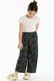 Elastic Waist Patterned Girls' Trousers - Black - 3