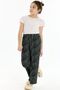 Elastic Waist Patterned Girls' Trousers - Black - 2