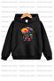 Astronaut Printed Unisex Double Pack Navy Blue-Black Hooded Children's Sweatshirt Hoodie - 2
