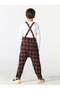 Plaid Strappy Boy's Baggy Jumpsuit + Bow Tie T-shirt - 2