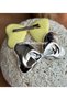 Metallic silver gray shiny mirrored large bow with collet buckle women's children's buckle special day party invitation - 3