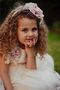 Ecru Short Evening Dress with Hair Accessory, Girls Party Dress, Lace Detail Dress - 7