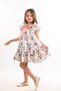 Floral Girl's Dress with Bow Collar Detail, Special Design Children's Dress, Birthday Dress - 7