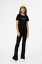 Girl's Black High Waist Stretchy Flare Leg Trousers Leggings - 2