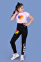 Girl's Shoulder Tulle Detailed Crop Suit - 6