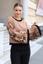 Round Crew Neck Long Sleeve Wide-Neck Floral Jacquard Pattern Color-Blocked Winter Knitwear Sweater - 4