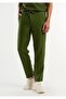 Men's Dark Green 100% Linen Drawstring Waist Trousers - 2