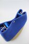 Cobalt Blue Straw Women's Shoulder Bag with Snap Closure 26X21X11 cm - 3