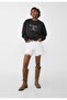 Unisex Oversize Sweatshirt Manhattan 1984 Printed Black – Crew Neck, 3 Thread Rastering - 4