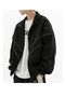 Baggy Vintage Black Zip Detail Parachute College Jacket - 4