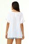 Women's Italian White Oversize Casual Blouse with Necklace Accessories - 4