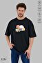 Unisex Crew Neck Bubu Dudu Teddy Bear Printed Cotton Oversize Short Sleeve T-Shirt