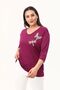 Plus Size New Season Casual Stretchy Comfort Model Butterfly Embroidery Pattern Half Sleeve Mother 4 Season Blouse - 5