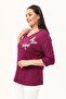 Plus Size New Season Casual Stretchy Comfort Model Butterfly Embroidery Pattern Half Sleeve Mother 4 Season Blouse - 8