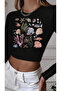 Black Limited Edition Series - Organic Cotton Crop Blouse, Long Sleeve