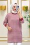 Moda Neva Women's Dusty Rose Striped Hijab Tunic - 2