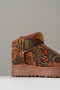 Women's Brown Ethnic Patterned Suede Laceless Boots - 5