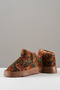 Women's Brown Ethnic Patterned Suede Laceless Boots - 6