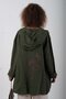 Khaki Hooded Casual Jacket with Printed Back - 4