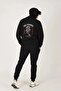 Dragon Printed Unisex Black Tracksuit Set - 2