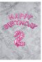 Pink Polka Dot Happy Birthday and Number Foil Balloon Set Age 2
