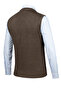 Men's Knitwear V-Neck Brown Vest Buttoned Pocket Detail Patterned Steel Knit - 5002L - 5