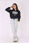 Los Angeles Printed Hooded Crop & Elastic Bottom Girls' Tracksuit Set - 3