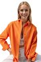 Women's Orange Oversize Long Sleeve Basic Shirt