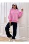Women's 3 Thread Pink Urban Lifestyle Printed Oversize Hooded Sweatshirt - 4