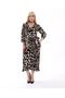 Women's Plus Size Long-Sleeved Double-Breasted Collared Skirt with Ruffles, Combed Cotton Viscose Dress - 8
