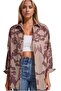 Women's Dusty Rose Beige Patterned Oversize Buttoned Long Basic Shirt