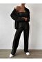 Black Crinkle Shirt, Trousers and Bustier - 3 Piece Set - 6