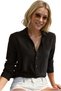 Black Viscose Women's Shirt - Regular Fit