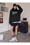 Women's Black Oversize Nice Printed Sweatshirt - 3