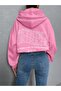 Women's 3 Thread Pink Reverse Plain Nothing Printed Oversize Sweatshirt - 5