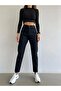 Sude High Waist Black Mom Jeans Power Lycra Stretch Denim Pants