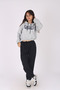 California Printed Hooded Crop-Elastic Bottom Girl's Tracksuit Set
