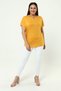 Plus Size Comfort Model Stylish Collar Detailed Tights Over Cotton Short Sleeve Luxury Evening Dress Tunic T-shirt - 6