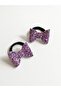 Lilac Sequin Bow Hair Clip 2-Pack Hair Elastic