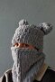 Hand Knitted Soft Teddy Bear Ear Model Puffy Snow Mask Balaclava/balaklava Beanie