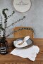 Natural Two Ended Frilly Napkin 6 Pieces Vintage 30X30 cm